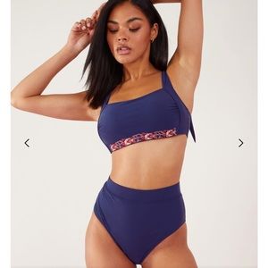 Accessorize London navy blue bikini set